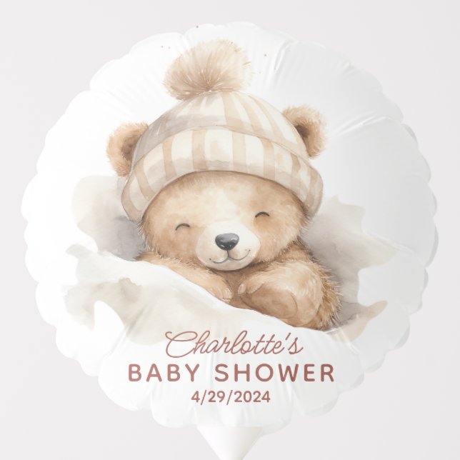 Snuggle Bear Baby Shower Balloon (Front)