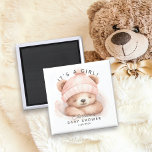 Snuggle Bear Baby Shower Favor Magnet<br><div class="desc">Cute snuggle bear favor magnet for a girls baby shower.  Matching items available in our shop.</div>