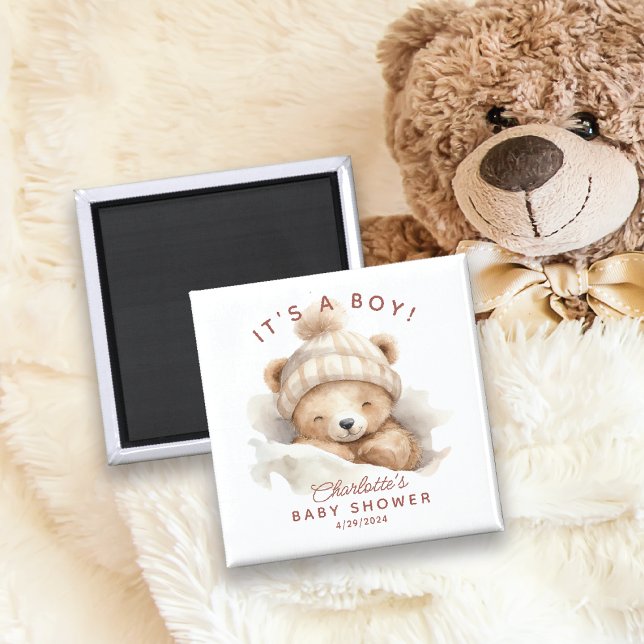 Snuggle Bear Baby Shower Favor Magnet (Creator Uploaded)