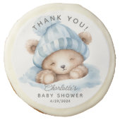 Snuggle Bear Baby Shower Favor Sugar Cookie (Front)