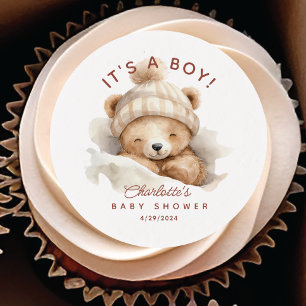 Snuggle Bear Baby Shower It's a Boy Edible Frosting Rounds