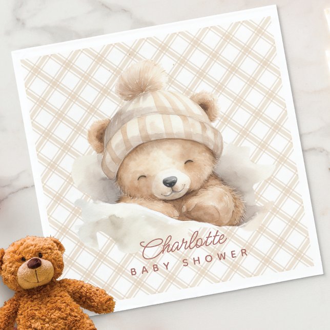 Snuggle Bear Baby Shower Napkins (Creator Uploaded)