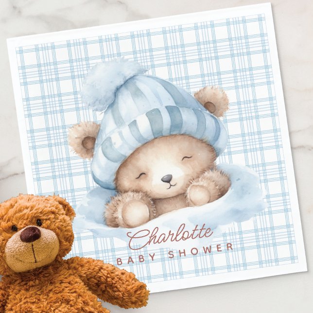 Snuggle Bear Baby Shower Napkins (Creator Uploaded)