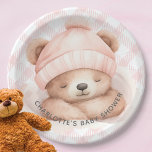Snuggle Bear Baby Shower Paper Plates<br><div class="desc">Cute snuggle bear neutral baby shower design featuring the sweetest sleeping baby bear. Visit our shop to view our snuggle bear shower collection!</div>