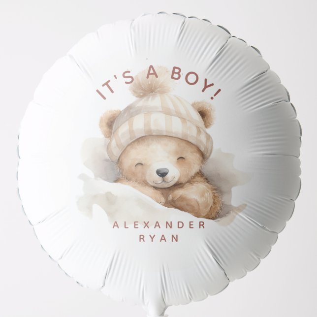 Snuggle Bear It's a Boy Balloon (Front)