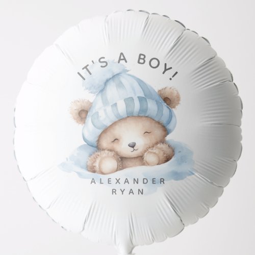 Snuggle Bear Its a Boy Balloon