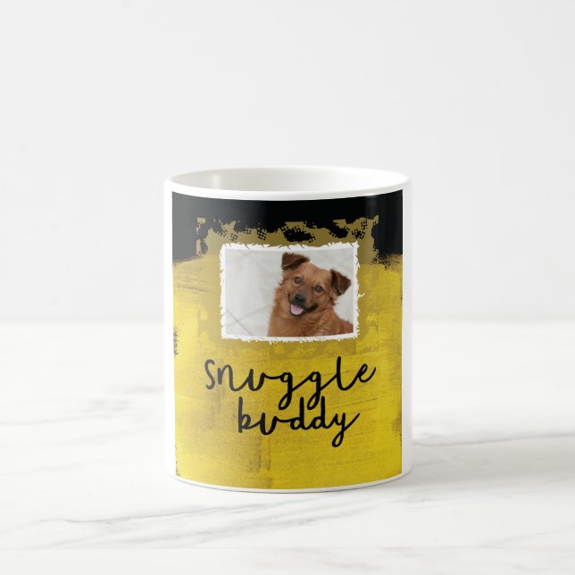 Snuggle Buddy Custom Black/Yellow Dog Photo Mug (Center)