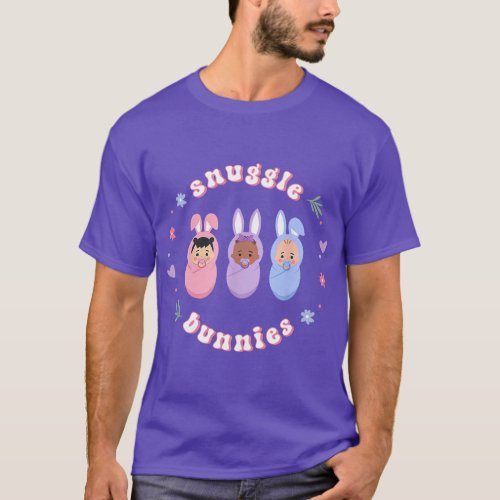 Snuggle Bunnies Easter LD Nurse Mother Baby Obste T_Shirt