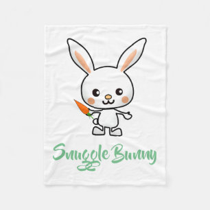 Snuggle Bunny Kawaii Custom Fleece Blanket