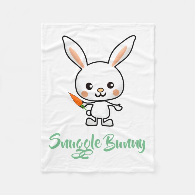 Snuggle Bunny Kawaii Custom Fleece Blanket (Front)