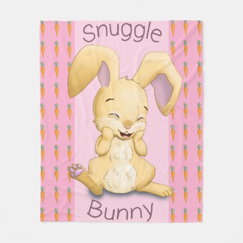 Snuggle Bunny Pink Fleece Blanket