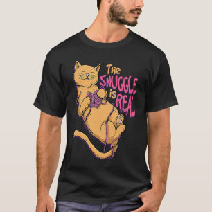 Snuggle Is Real Knitting Crochet Cat Knitter Croc T-Shirt