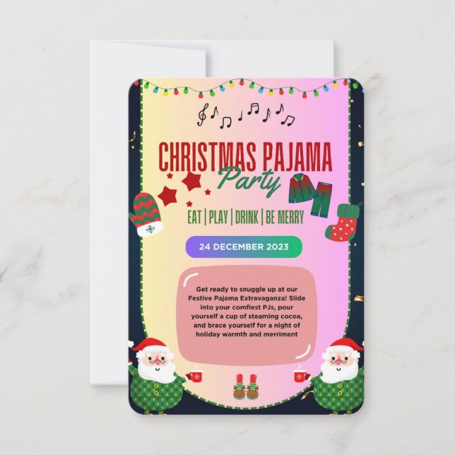 Snuggle & Jingle Christmas Pajama Party Invitation (Front)