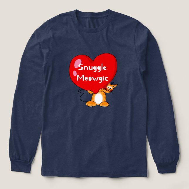 Snuggle Meowgic Funny Cat Pun Art Tri-Blend Shirt (Design Front)