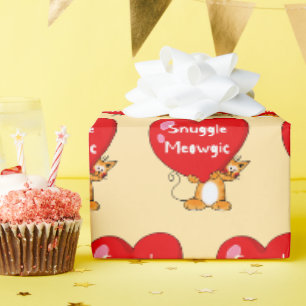 Snuggle Meowgic Funny Cat Pun Art Wrapping Paper
