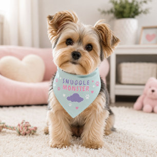 Snuggle Monster Paw Heart Funny Cat Pet Bandana Collar