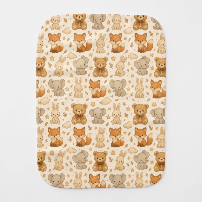 Snuggle Safari Squad Baby Burp Cloth (Front)