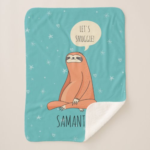 Snuggle Sloth Sherpa Blanket