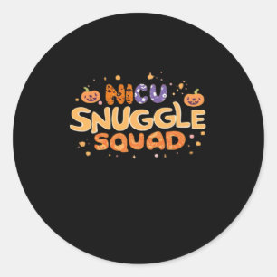 Snuggle Squad NICU Nurse Neonatal Nurse Halloween Classic Round Sticker