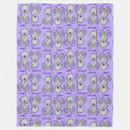Snuggle Sweet Dreams Teddy-lavender blue Fleece Blanket