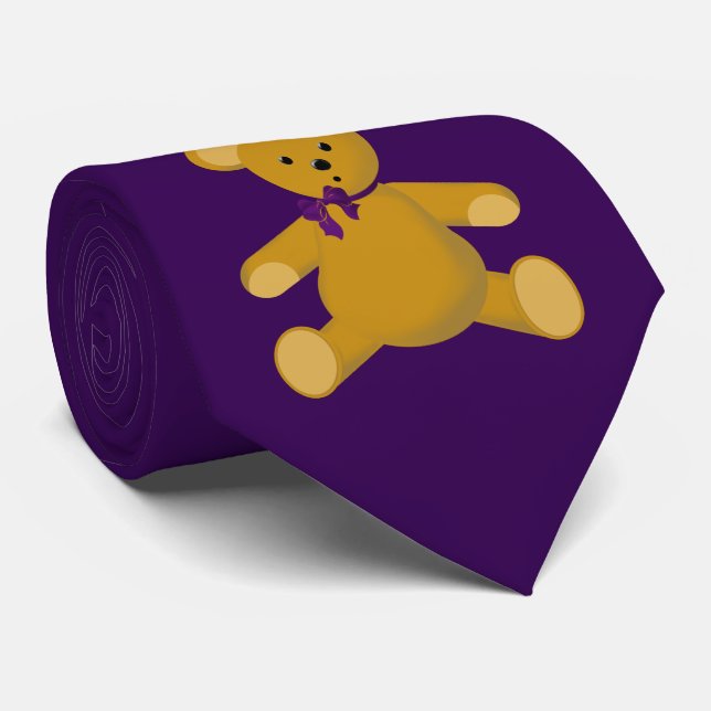 Snuggle the Teddy Bear Neck Tie (Rolled)