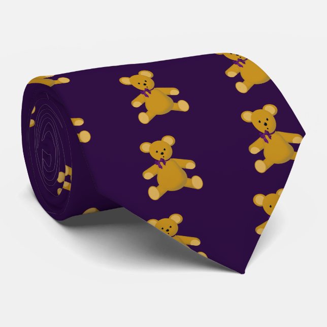 Snuggle the Teddy Bear Tie (Rolled)