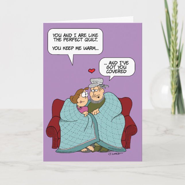 Snuggle Under a Quilt - By the Yard® - Valentine's Card (Front)