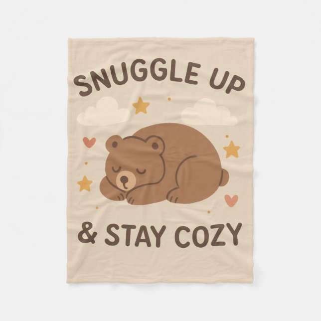 Snuggle up and stay cozy 🥱😴 Fleece Blanket (Front)