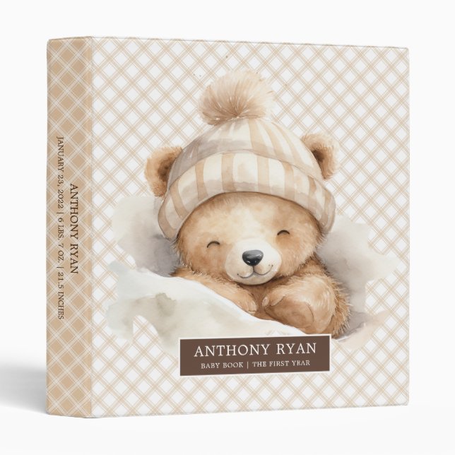 Snuggle Up Bear Baby Photo Album  3 Ring Binder (Front/Spine)