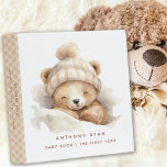 Snuggle Up Bear Baby Photo Album  3 Ring Binder<br><div class="desc">Capture every precious yawn and slumber with this adorable "Snuggle Up Bear" photo album. Featuring a cuddly sleeping bear alongside Baby's Name and their birth stats,  this binder will become a treasured keepsake of sweet dreams and tiny miracles.</div>