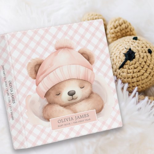 Snuggle Up Bear Baby Photo Album  3 Ring Binder