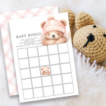 Snuggle Up Bear Baby Shower Bingo Game Invitation