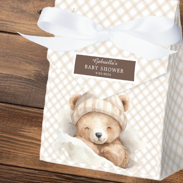 Snuggle Up Bear Baby Shower Favor Boxes (Creator Uploaded)