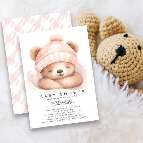 Snuggle Up Bear Baby Shower Invitation