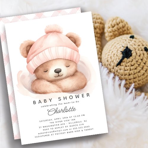 Snuggle Up Bear Baby Shower Invitation