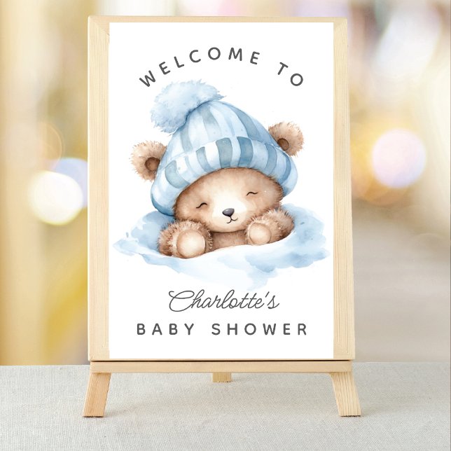 Snuggle Up Bear Baby Shower Welcome Sign (Creator Uploaded)