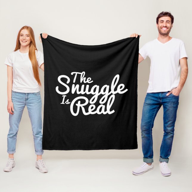 Snuggle Up Black And White Fleece Blanket (In Situ)