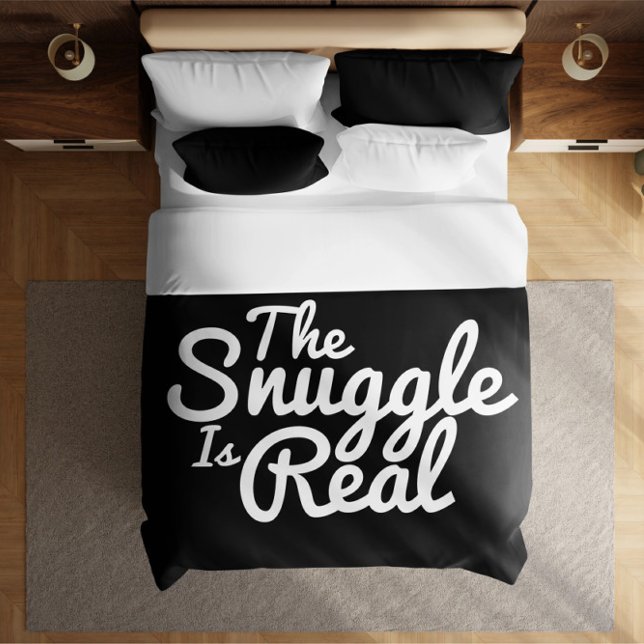 Snuggle Up Couples Black And White Duvet Cover (Snuggle Up Couples Black And White Duvet Cover from Ricaso. A cute hug bedding theme. For couples)