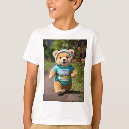 Snuggle Up in Style Teddy bear Print T_Shirt