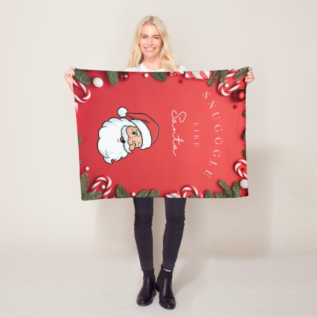 Snuggle Up Like Santa” Festive Holiday Blanket  (In Situ)