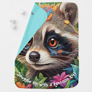 Snuggle Up With A Raccoon Kit - for animal lovers Baby Blanket