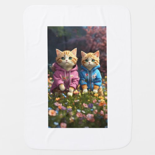 Snuggle up with our adorable baby cat blanket Baby Blanket