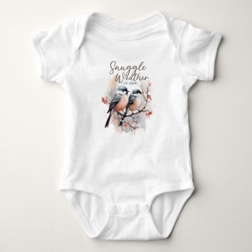 Snuggle Weather Is Here Birds on Branch Christmas Baby Bodysuit