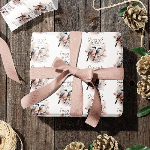 Snuggle Weather Is Here Birds on Branch Christmas Wrapping Paper
