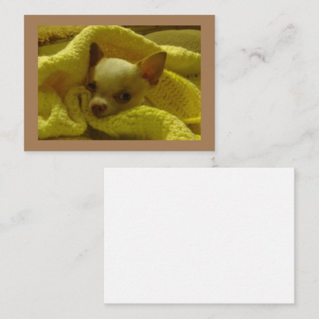 Snuggled Chihuahua Flat Note Cards (Front/Back)
