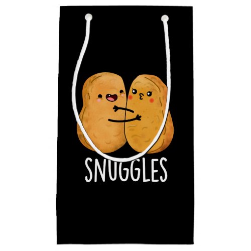 Snuggles Funny Nugget Couple Pun Dark BG Small Gift Bag