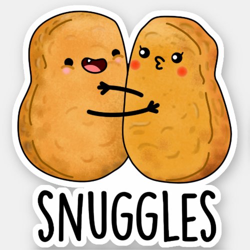Snuggles Funny Nugget Couple Pun  Sticker
