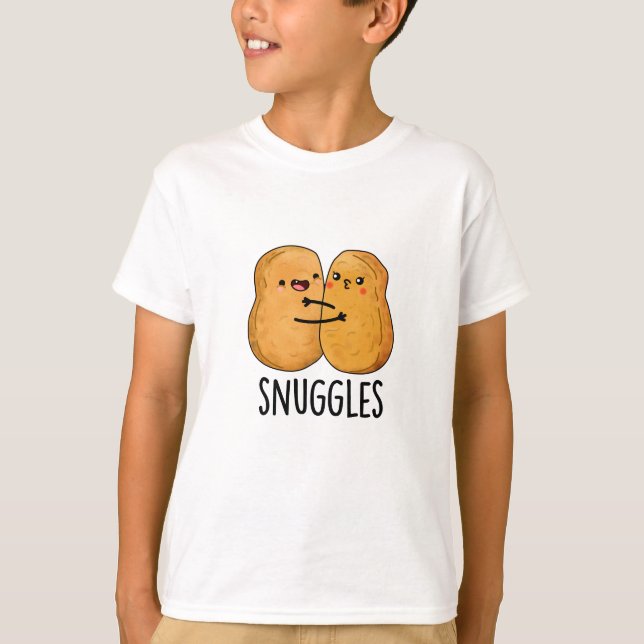 Snuggles Funny Nugget Couple Pun  T-Shirt (Front)