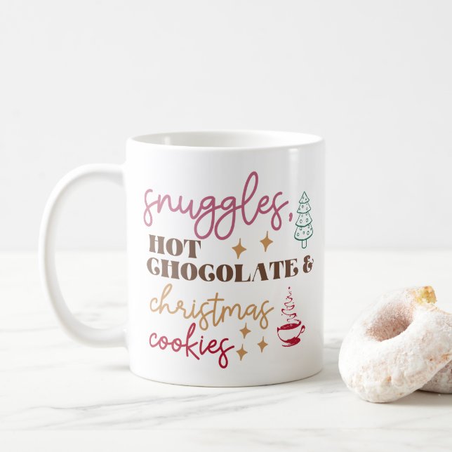 Snuggles Hot Chocolate - Christmas Coffee Mug (With Donut)