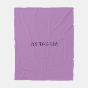 "Snuggles" lavender purple violet Fleece Blanket